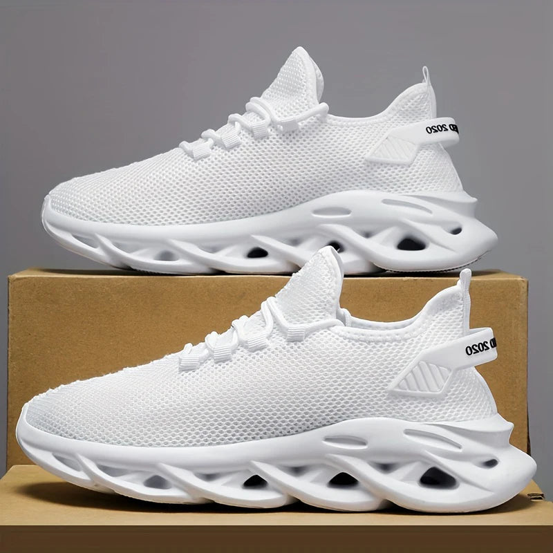 Men Sports Running Black Jogging Shoes Casual Sneakers Outdoor Breathable Mesh for Women Light Shock-Absorption Black Tennis