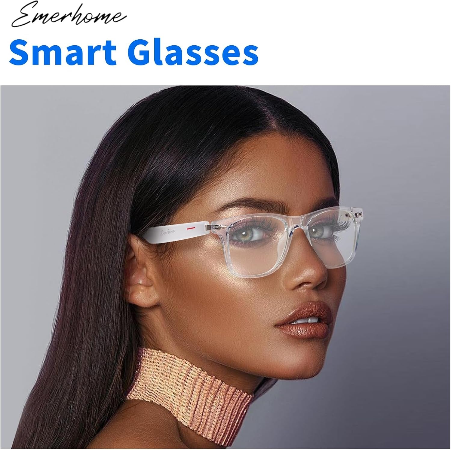 Smart Bluetooth Glasses | AI Voice Assistant, Lightweight, 8-Hour Battery Life, Auto Pairing, Touch Control & Stereo Sound for Calls & Music