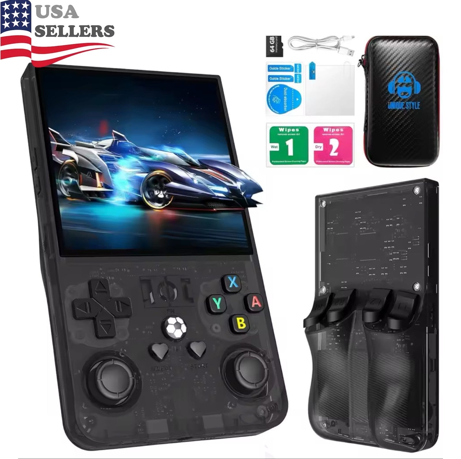 R36S Retro Handheld Video Game Console Linux System 3.5 Inch IPS Screen